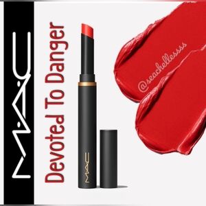 MAC Cosmetics Devoted To Danger Lipstick Orange Red Brand New In Box Full Size